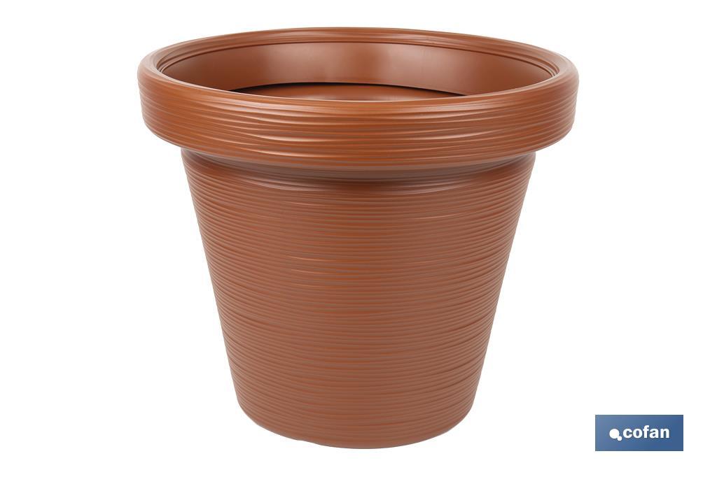 MACETA RAYADA COLOR TERRACOTA PE Ø 550 X 479 MM 66 L VENTA UNITARIA (PACK: 1 UDS)